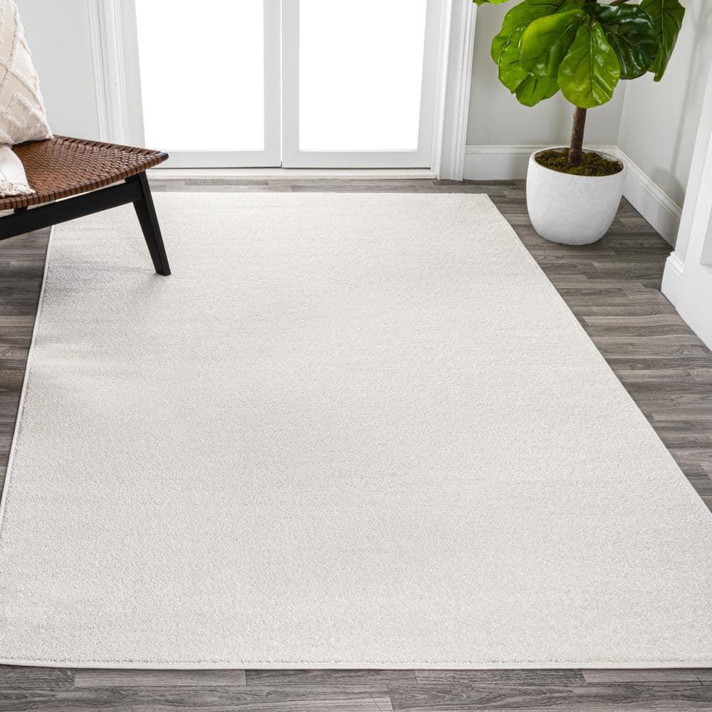 10' X 14' Rectangle Haze Solid Low-Pile Area Rug , Cream - JONATHAN Y