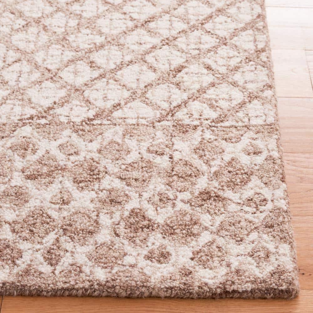 SAFAVIEH Abstract Ryder Geometric Area Rug, Ivory/Brown, 6' x 6' Square