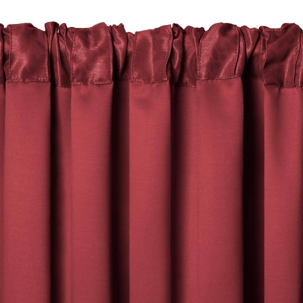 Antonia Blackout Window Curtain Panel - 52" x 95" - Rouge Red - Elrene Home Fashions