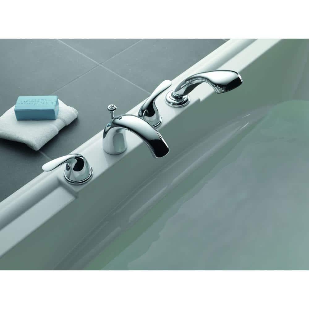 Classic Double Handle Deck Mounted Roman Tub Faucet Trim with Handshower