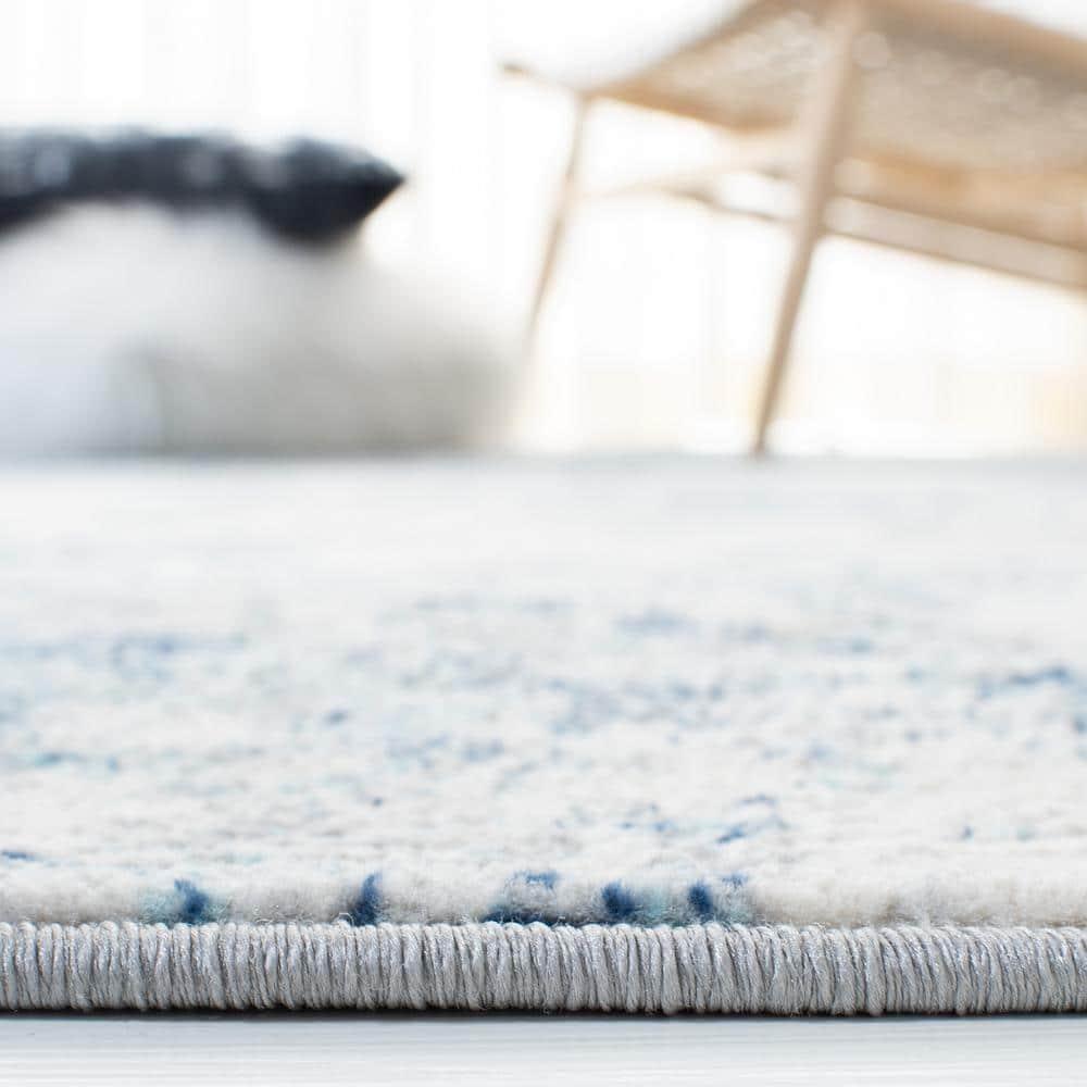 Brentwood BNT822 Power Loomed Area Rug - Ivory/Navy - 9'x9' - Safavieh.