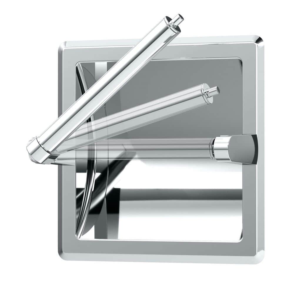 Wall Mounted Recessed Toilet Paper Holder | Pivoting Toilet Paper Roll Holder | Hotel Style In Wall Toilet Paper Holder for Regular Roll