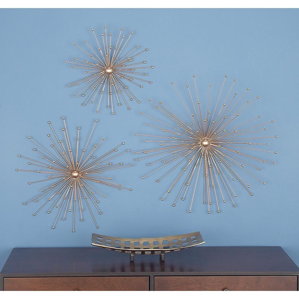 George Oliver Metal 3D Starburst Gold Wall Decor Set
