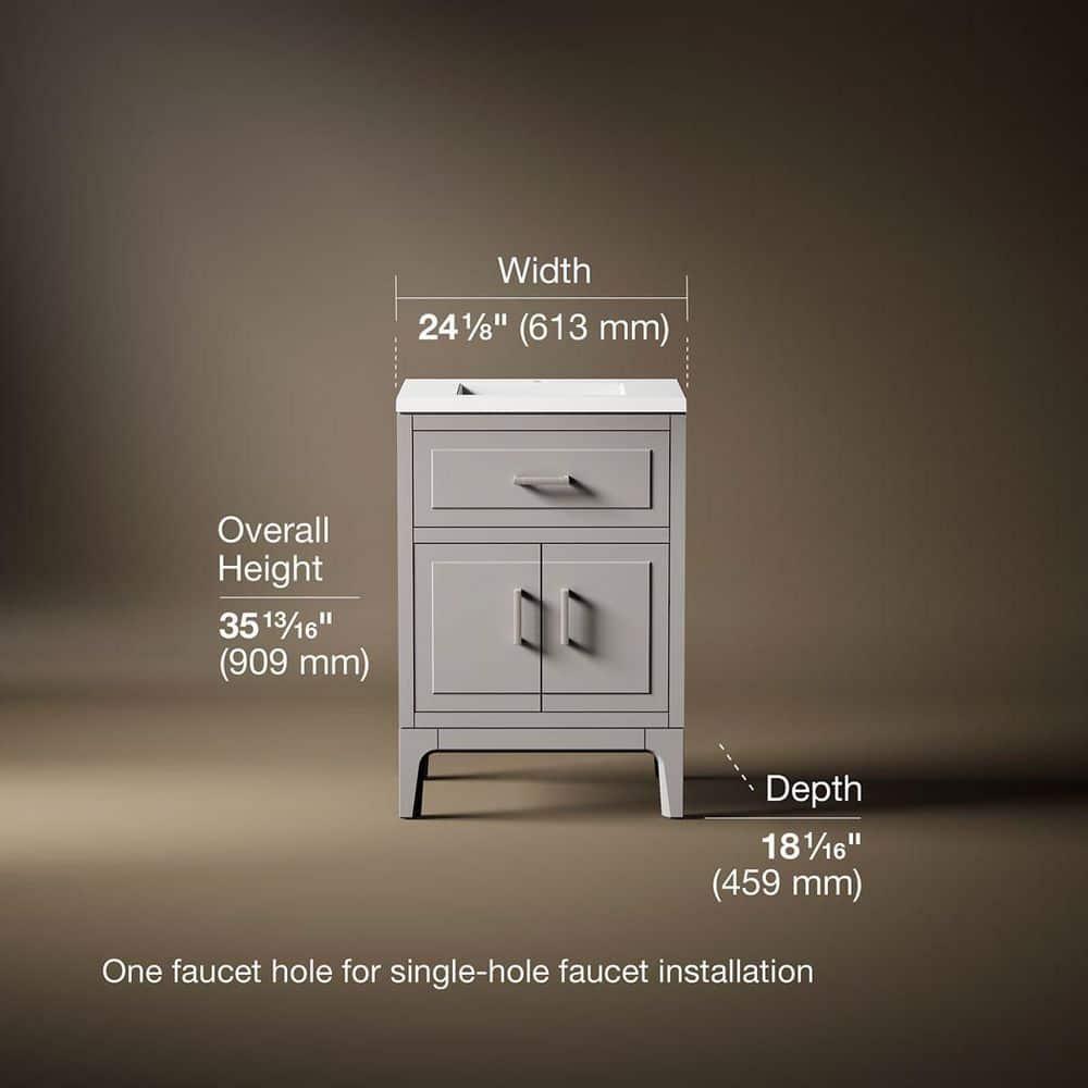 Seer 24" Freestanding Single Bathroom Vanity Cabinet with Sink and Quartz Top