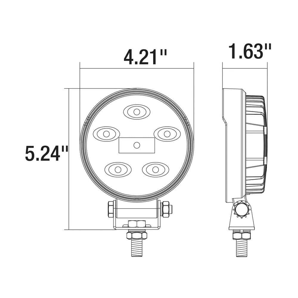 Buyers Products 1492130 4" MMF7 Round LED Flood Light w/Magnetic Mounting Base, 6 LEDs, 1,140 Lumens, 30" Lead Length, Work Flood Light For Trucks, Trailers, ATVs, RVs & More