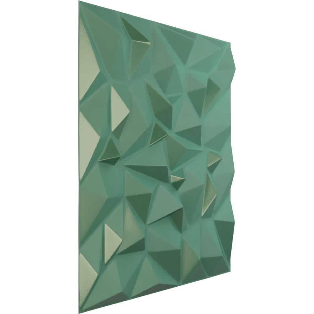 19 5/8"W x 19 5/8"H Leto EnduraWall Decorative 3D Wall Panel, Universal Pearl Metallic Sea Mist (Covers 2.67 Sq. Ft.)