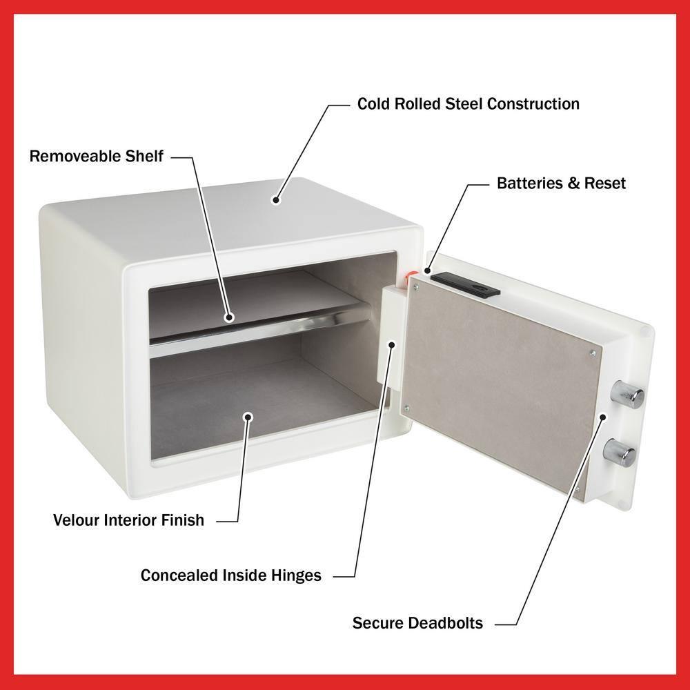 Stalwart Stalwart Biometric Safe - Lock Box with Fingerprint Scanner and Digital Key for Quick Access - Money Safe for Cash and Jewelry - Home Safes