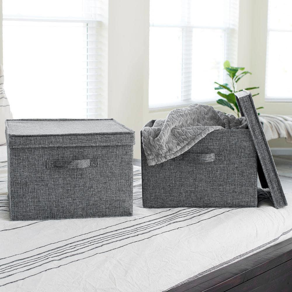 Household Essentials Household Essentials Wide Storage Box Fabric Bin (Set of 2)