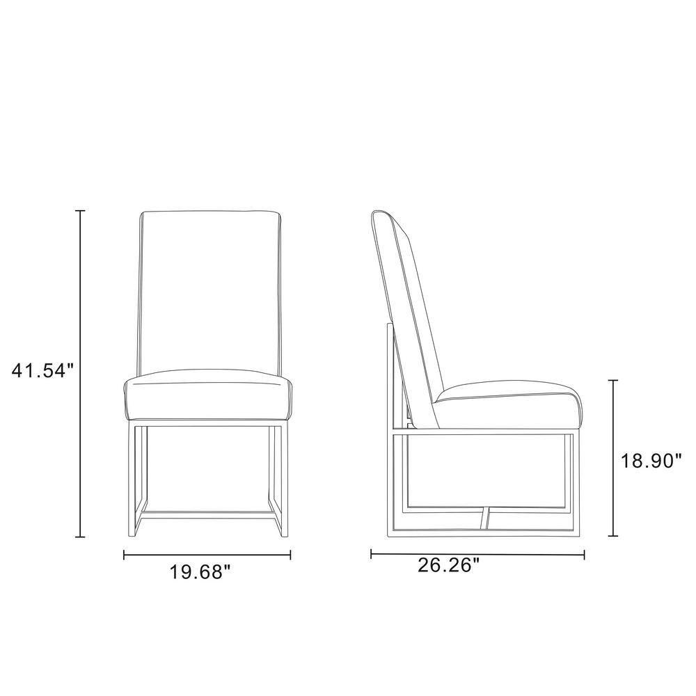Element Velvet Upholstered Metal Side Chair
