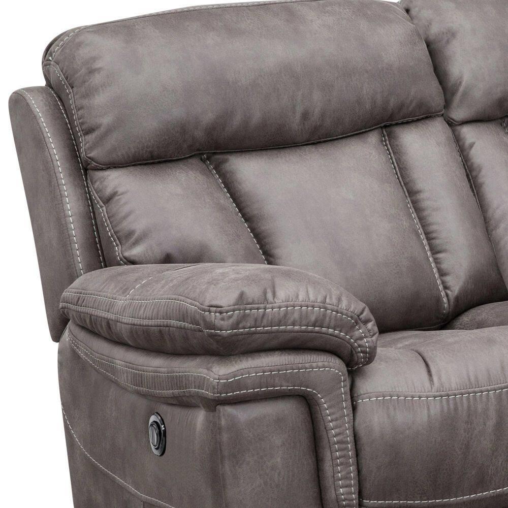 Estelle Power Loveseat in Gunmetal Fabric