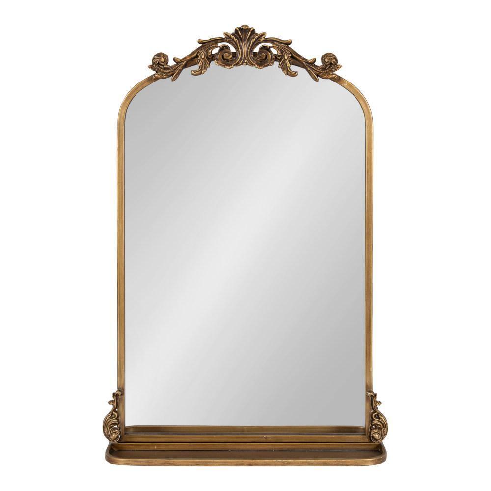 Kate and Laurel Arendahl Functional Mirror with Shelf - Gold, 21x32