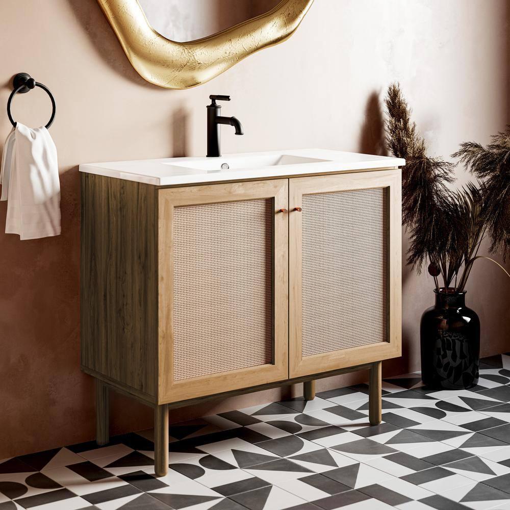 SM-BV663 Classe 36" Freestanding Bathroom Vanity in Golden Oak with Sink Top