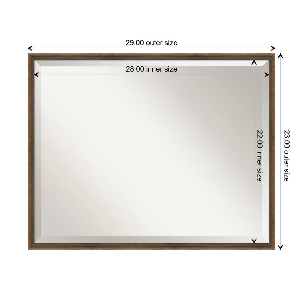 29" x 23" Bronze Beveled Wood Bathroom Vanity Mirror