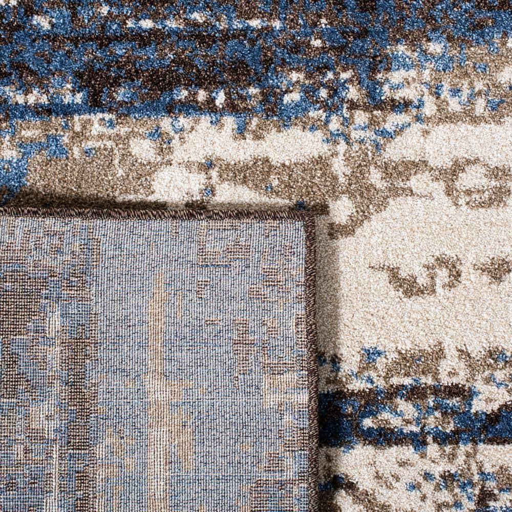 Retro RET2138 Power Loomed Indoor Area Rug - Cream/Blue - 6'x6' - Safavieh.
