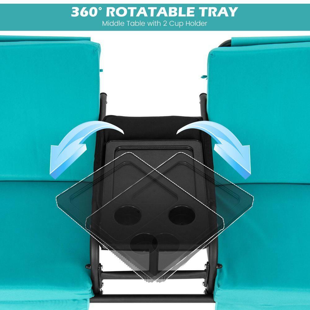 Resenkos Porch Swing, Porch Swing Chair with Adjustable Canopy-Turquoise, Hanging Outdoor Porch Swings for Garden, Backyard