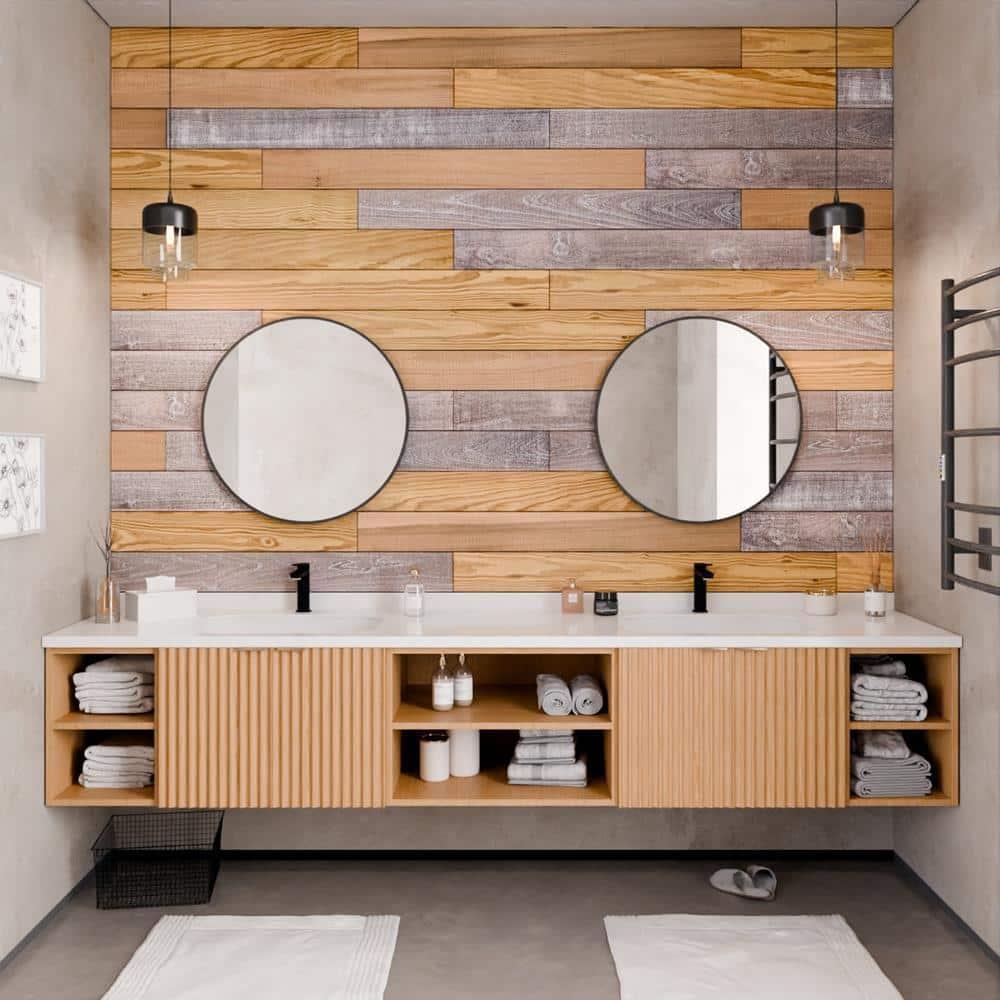 HomeRoots Thermo-Treated 1/4 x 5 in. x 4 ft. Barn Wood Wall Planks (10 sq. ft. 6-Pack)