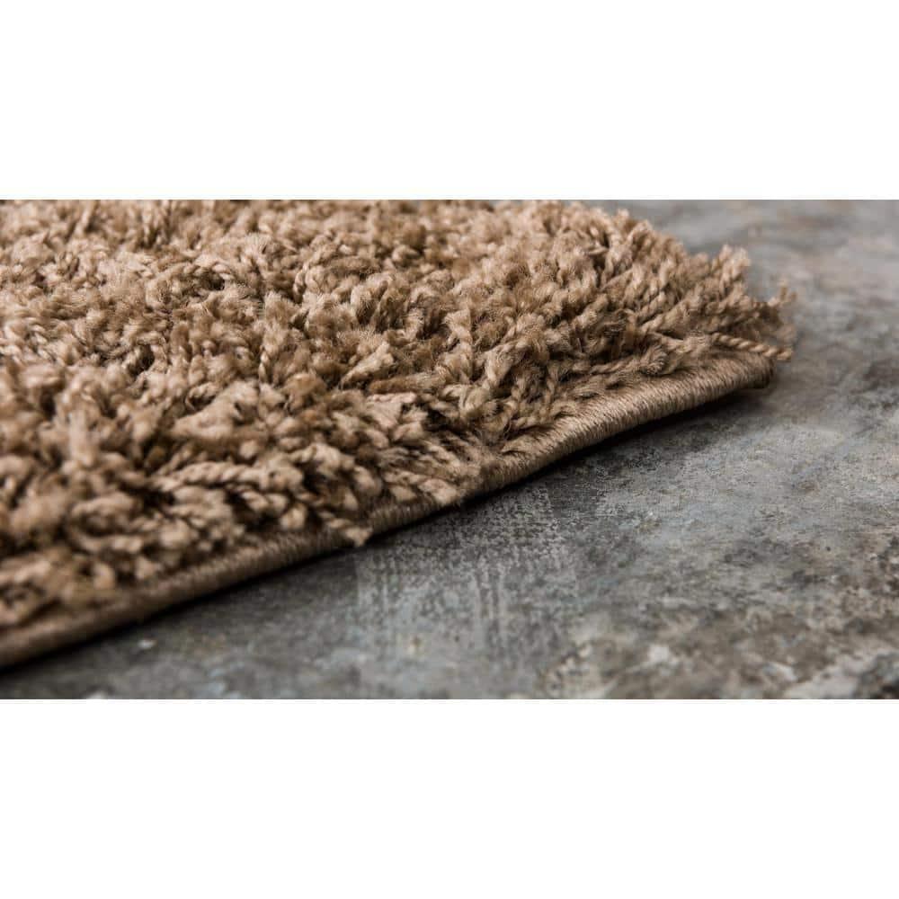 Unique Loom 9' 0 x 12' 0 Rectangle Solid Shag Sandy Brown Area Rug