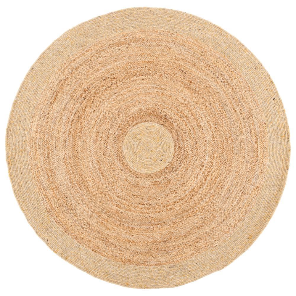 Braided BRD910 Hand Woven Indoor Accent Rug - Gold/Natural - 3' Round - Safavieh
