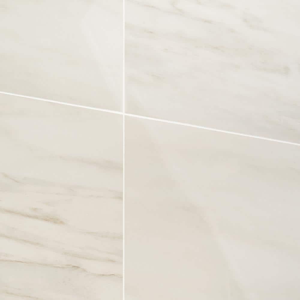 24" x 24" Polished Marble Look Porcelain Floor and Wall Tile (15.5 Sq. Ft. / Case)