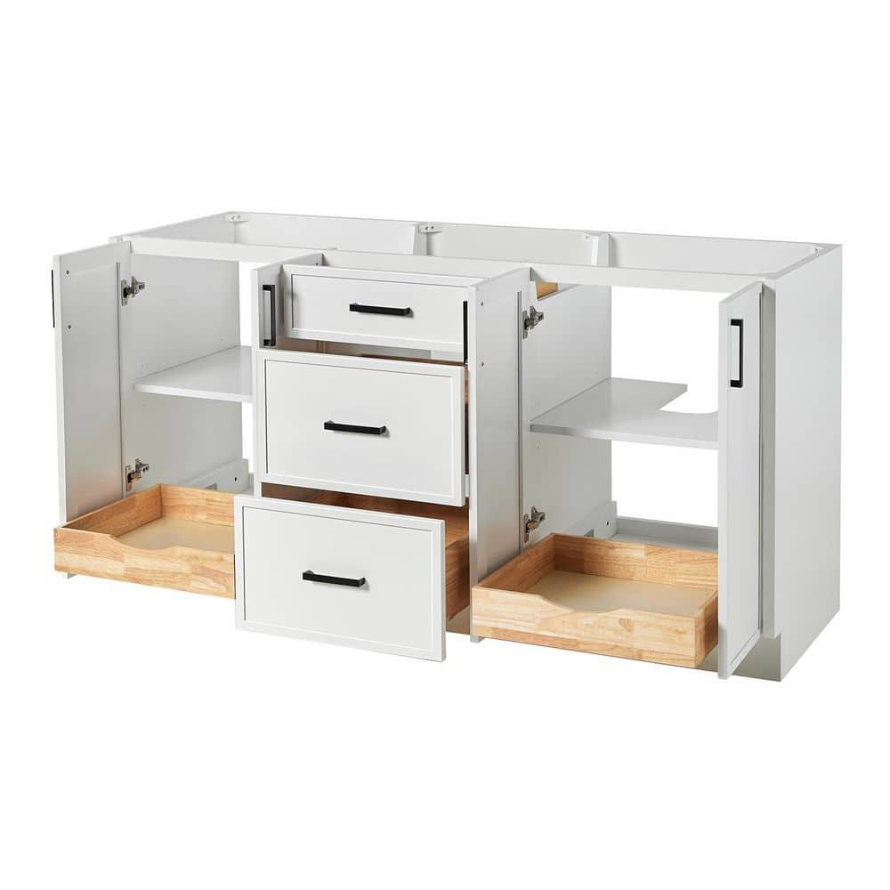 Ariel Kelley 66 Inch Double Sink Base Cabinet In Oak