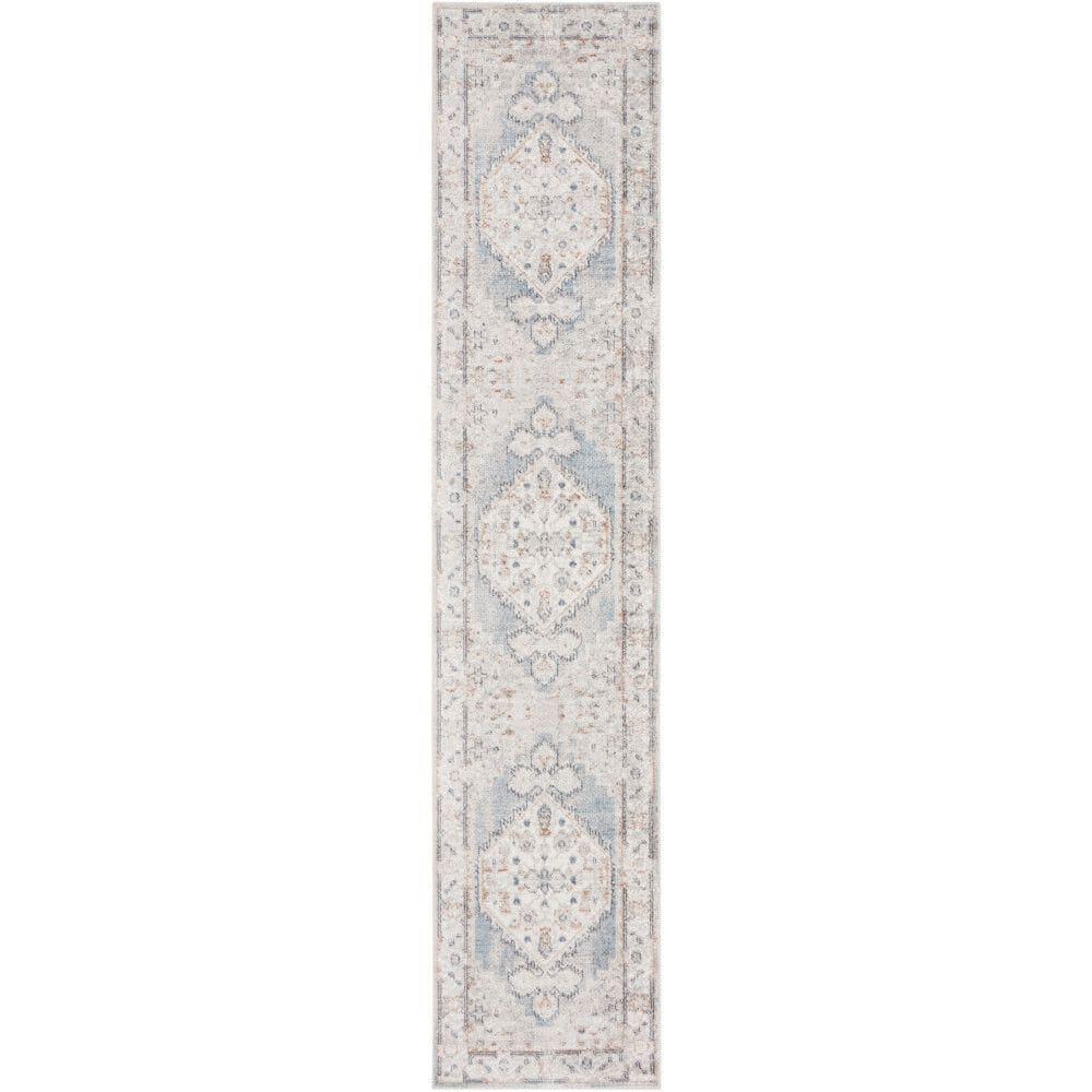 Nourison 2' x 6' Runner Astra Vintage Persian Indoor Flatweave Area Rug Light Blue