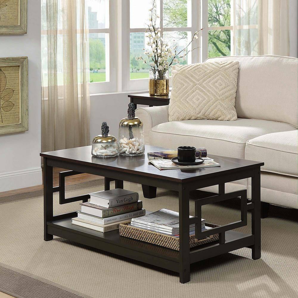 Convenience Concepts Town Square Coffee Table with Shelf, Espresso