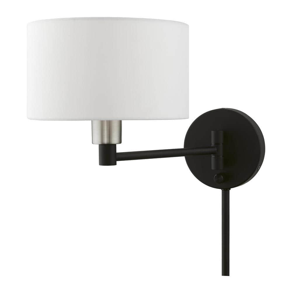 Livex Lighting 1 - Light Wall Light in  Black/Brushed Nickel