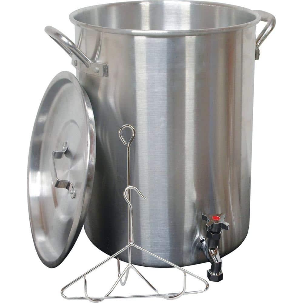 King Kooker King Kooker 30 Qt. Aluminum Turkey Pot with Drain Spigot, Lid, Lifting Rack, and Lifting Hook