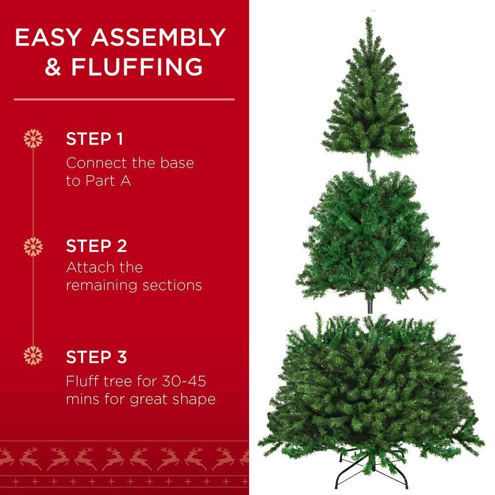Best Choice Products 6ft Pre-Lit Spruce Hinged Artificial Christmas Tree w/ 250 Incandescent Lights, Foldable Stand