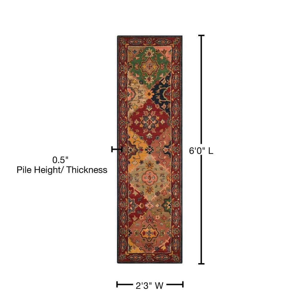 Heritage Red and Multicolor Wool Tufted Runner Rug