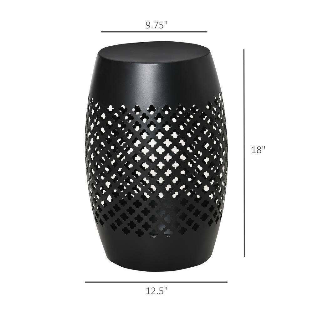 Latitude Run® Outsunny 12.5" Steel Round Patio End Table - Versatile Indoor & Outdoor Accent