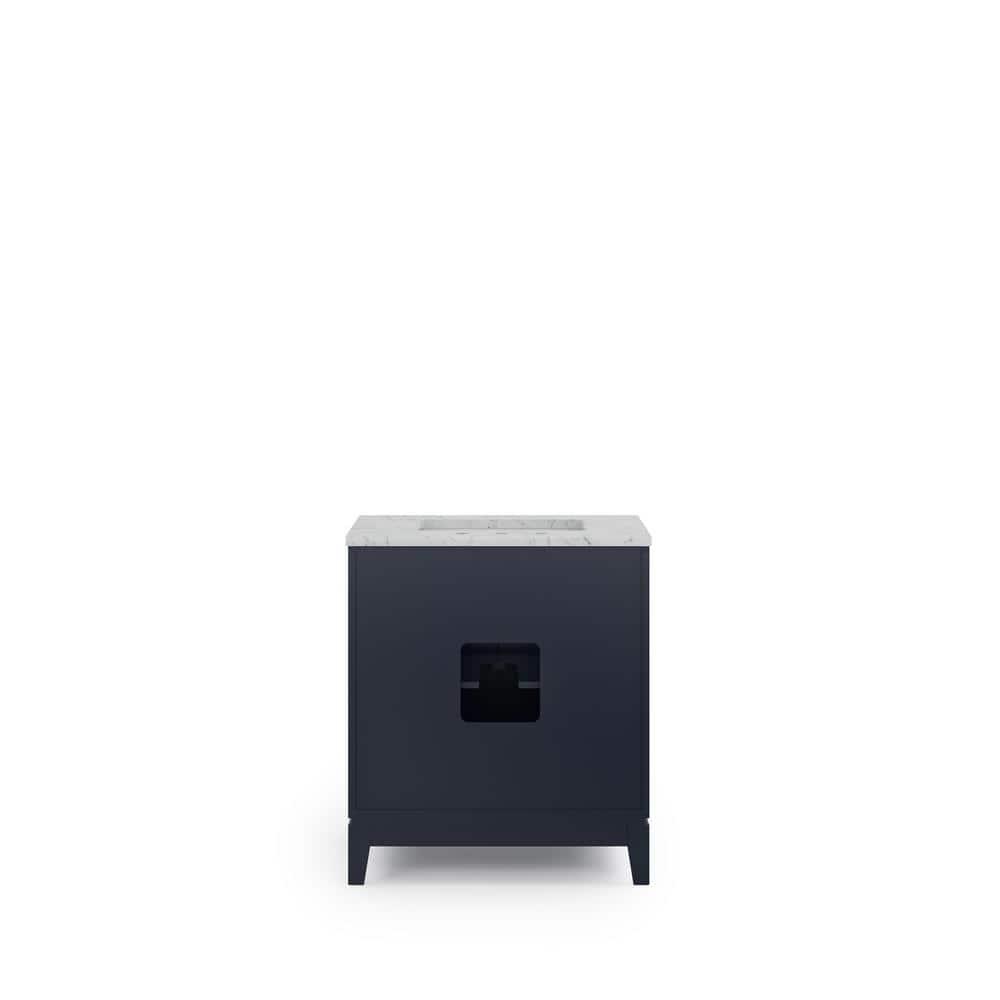 Water Creation Elizabeth 30" Hardwood Single Bathroom Vanity in Blue/Gold