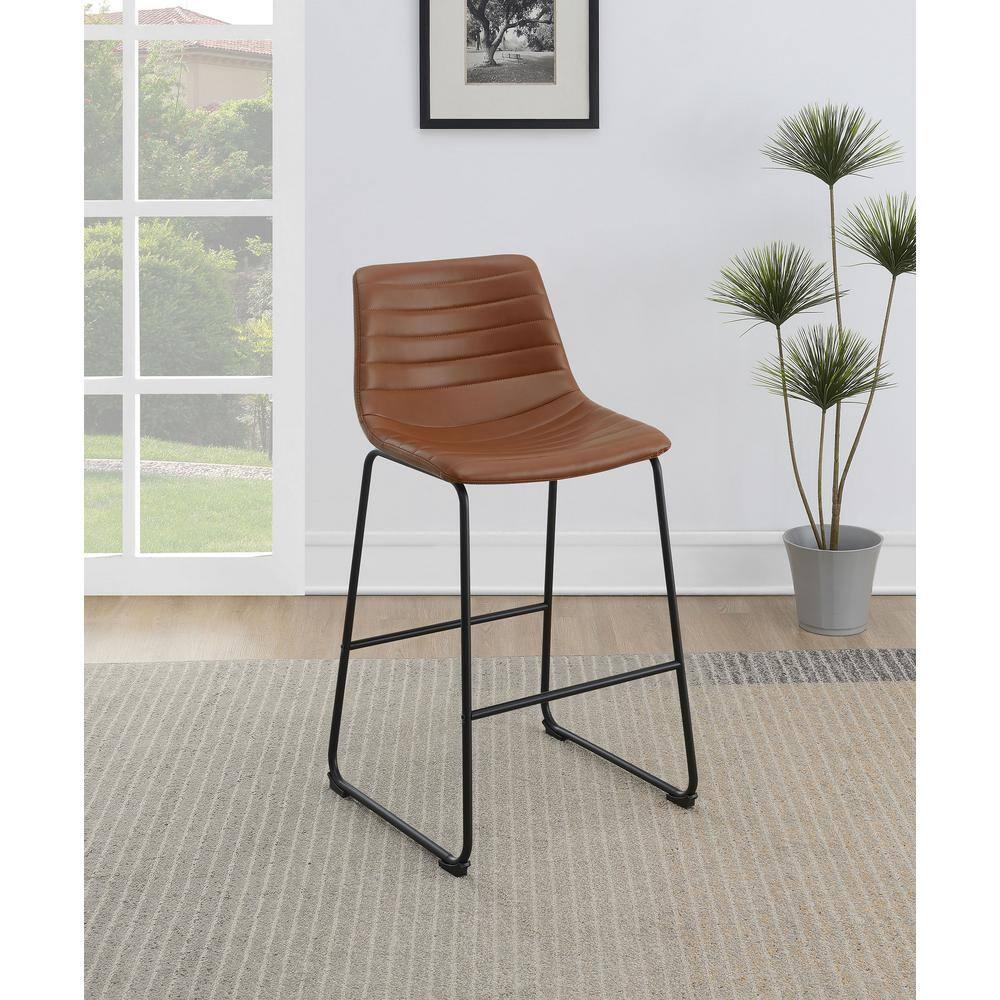 Coaster Zuni Faux Leather Upholstered Counter Height Chair in Brown
