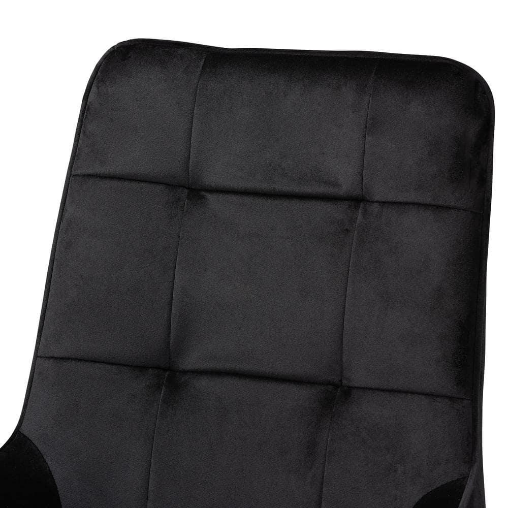 2pc Gavino Metal Dining Chair Set Black/Gold - Baxton Studio