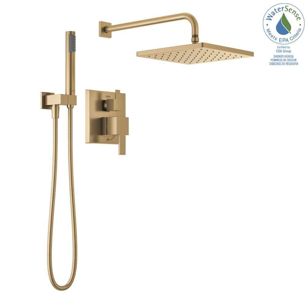 Modern Raincan Square Shower System, Rain Shower Head with Handheld Spray, Shower Faucet Set