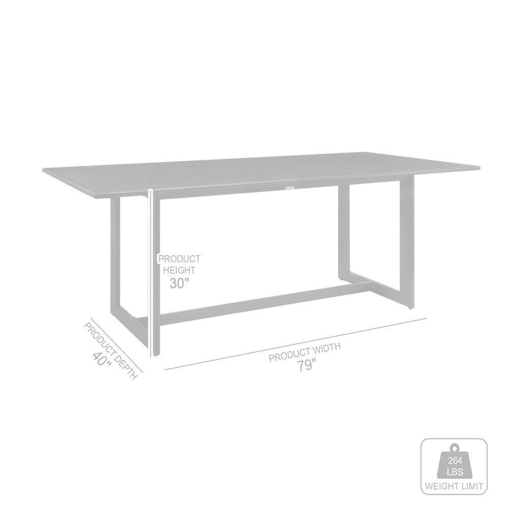 Grand Black Aluminum Rectangular Outdoor Dining Table