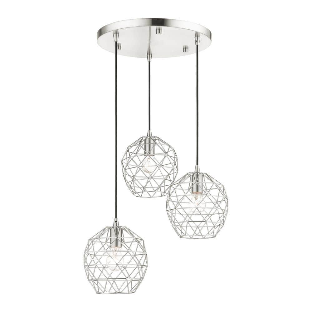 Livex Lighting Geometrix 3 - Light Pendant in  Brushed Nickel