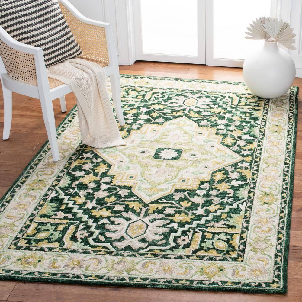 Aspen APN705 Hand Tufted Area Rug - Green/Ivory - 8'x10' - Safavieh.