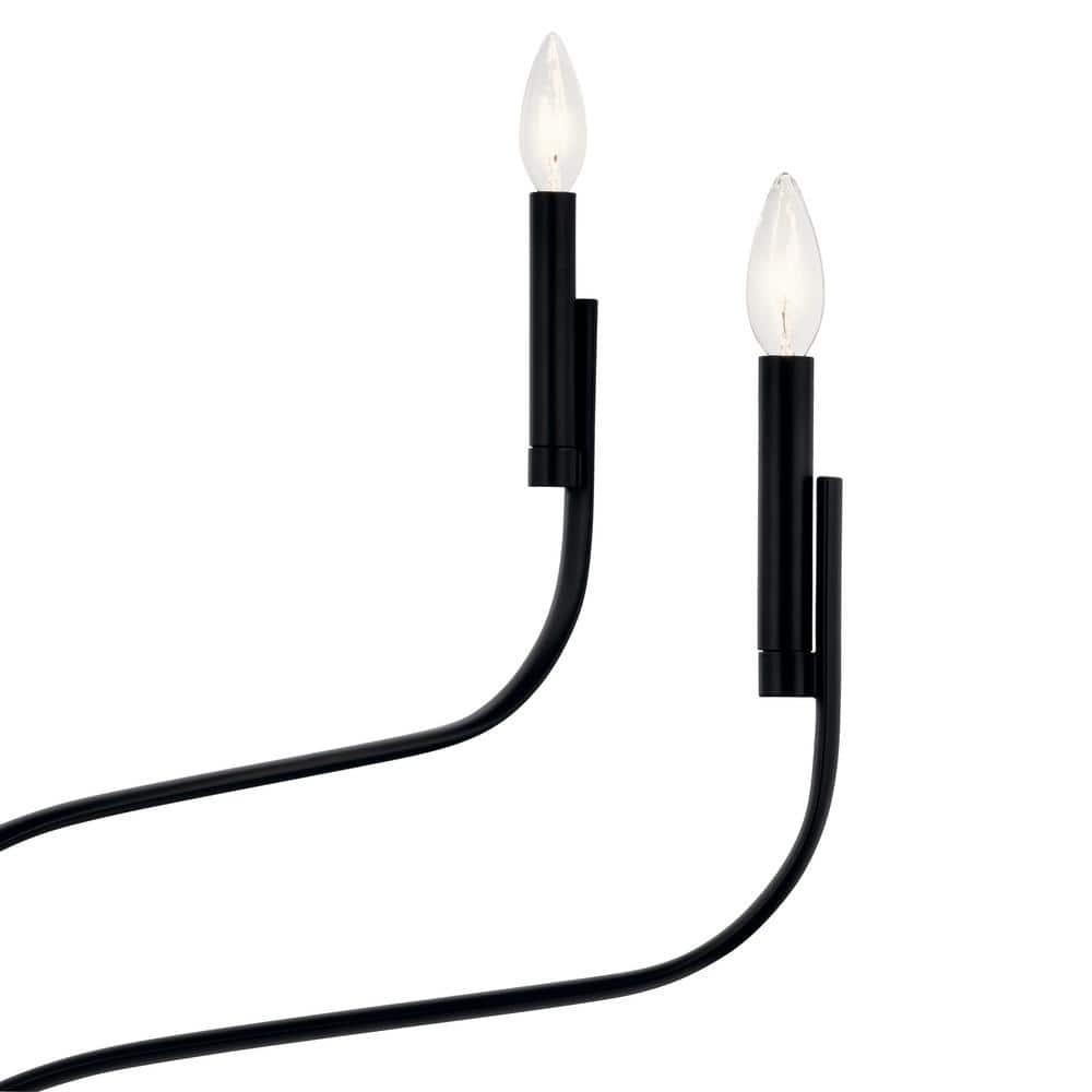 Kichler Livadia 6 -Light Brushed Black Modern/contemporary Bare bulb For Use in Bedrooms, Dining Rooms, Foyers, Kitchens, Living Rooms Chandelier