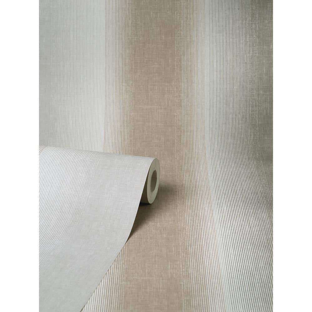 Fine Decor Wallcoverings Kirby Taupe Stripe Wallpaper, 20.86-in by 33-ft, 57.37 sq. ft.