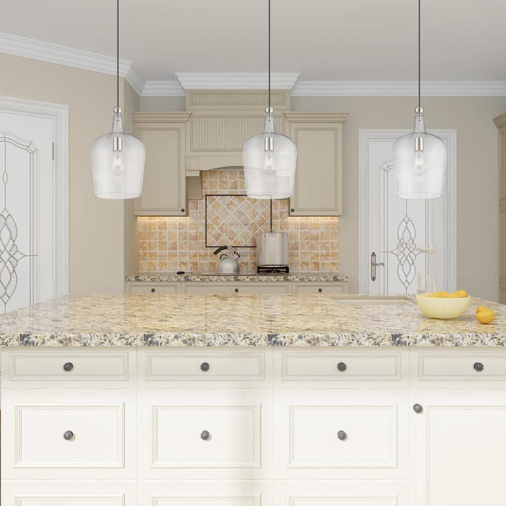 Livex Lighting Art Glass 1 - Light Pendant in  Brushed Nickel