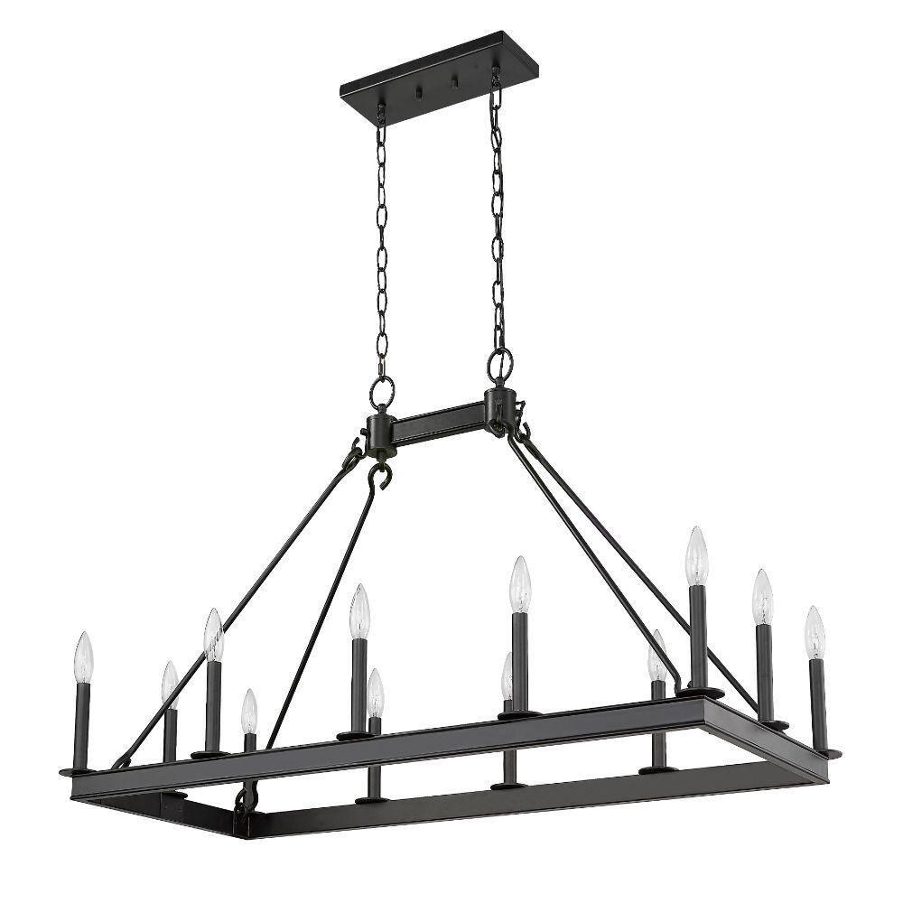 Z-Lite Barclay 12 Light Transitional Steel Island Pendant in Matte Black