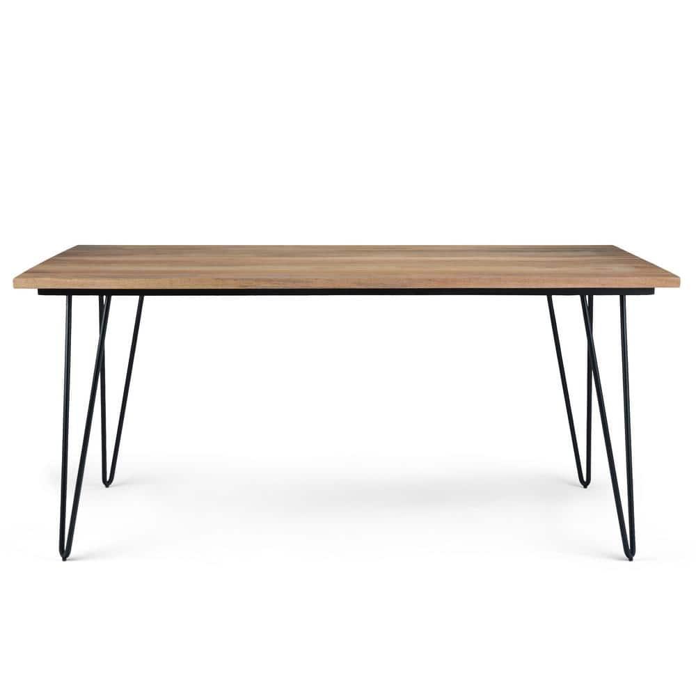 Hunter Solid Mango Wood Dining Table, Industrial Style