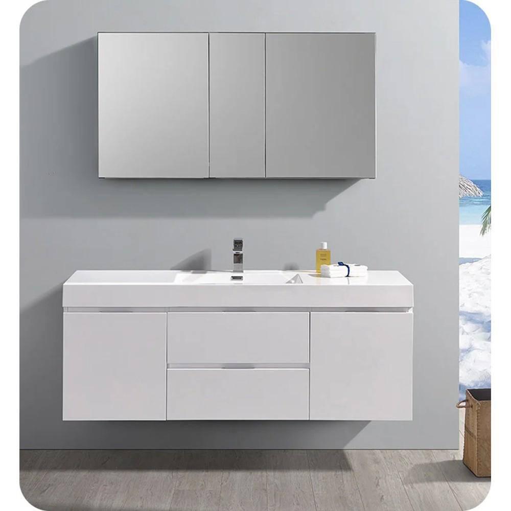 Valencia 60" Wall Mount Single Sink Bathroom Vanity Base Only (Top and Sink Not Included)