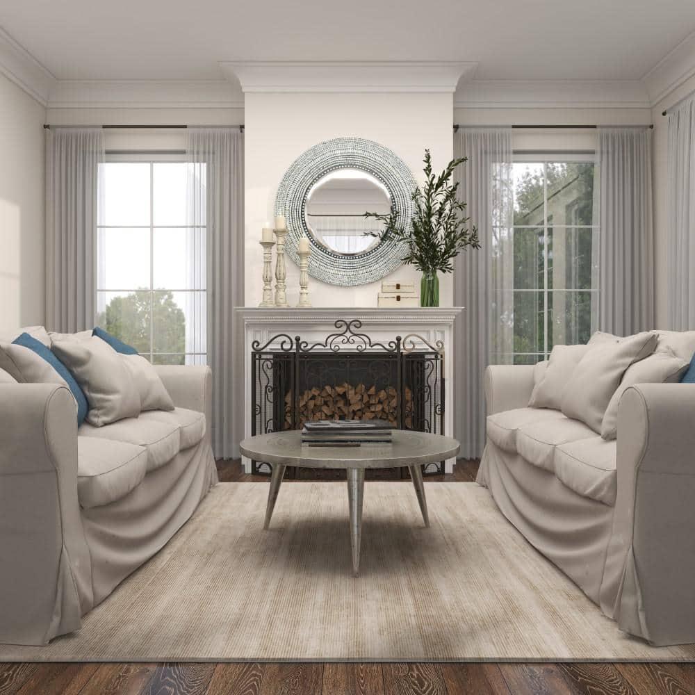 DecMode 39" x 39" Gray Handmade Mosaic Wall Mirror