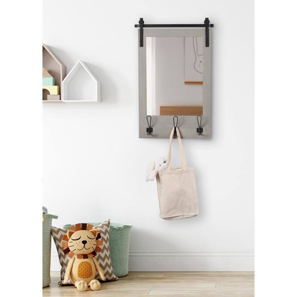 18&#34; x 28&#34; Cates Functional Wall Mirror Gray - Kate &#38; Laurel All Things Decor