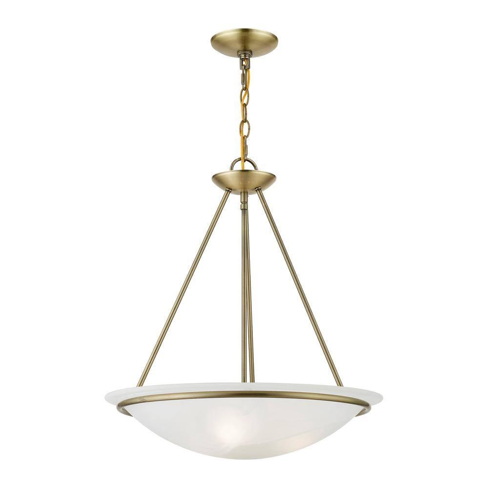 Livex Lighting Newburgh 3 - Light Pendant in  Antique Brass