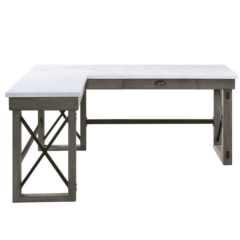 67" Talmar Marble Top Writing Desk with File Drawer & Lift Storage - Acme Furniture
