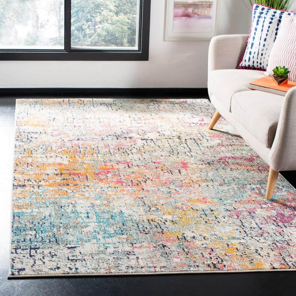 Madison MAD460 Power Loomed Indoor Area Rug - Grey/Pink - 8'x10' - Safavieh