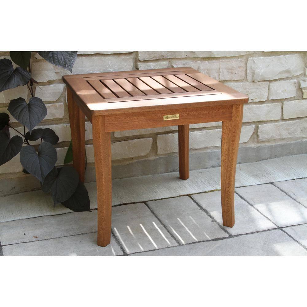 Vineyard Classic Brown Eucalyptus Square Outdoor End Table